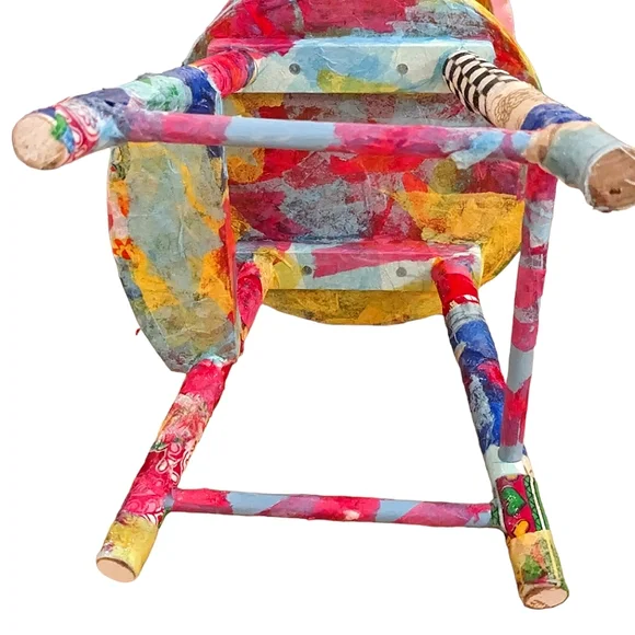 OOAK Handcrafted wood highchair. Signed original one of a kind art - Picture 5 of 16